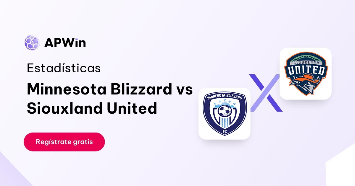Minnesota Blizzard vs Siouxland United: En vivo, Estadísticas y Cuotas